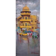 Abdul Hameed, 12 x 30 inch, Acrylic on Canvas, Cityscape Painting, AC-ADHD-205